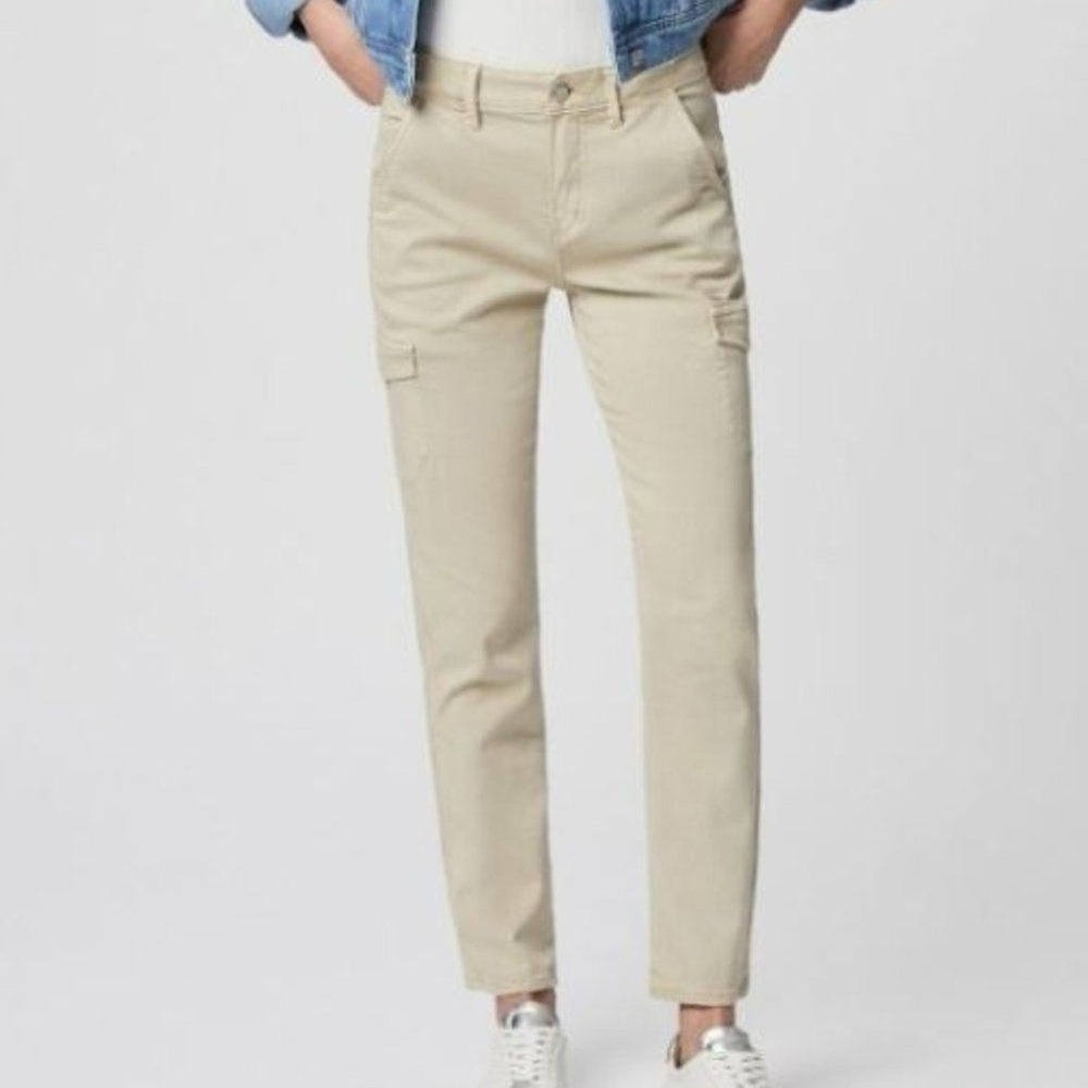 PAIGE Dion‎ High Waist Cargo Trouser Flare Pants Women's 24 Vintage Warm Sand